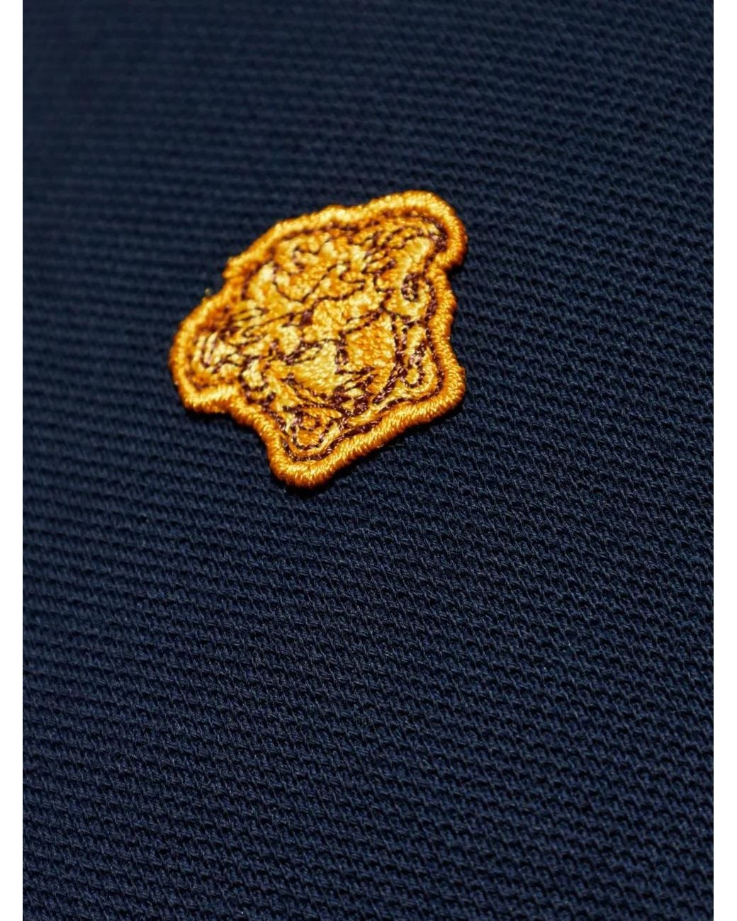 Versace Blue Embroidered Cotton Piqué Polo for men