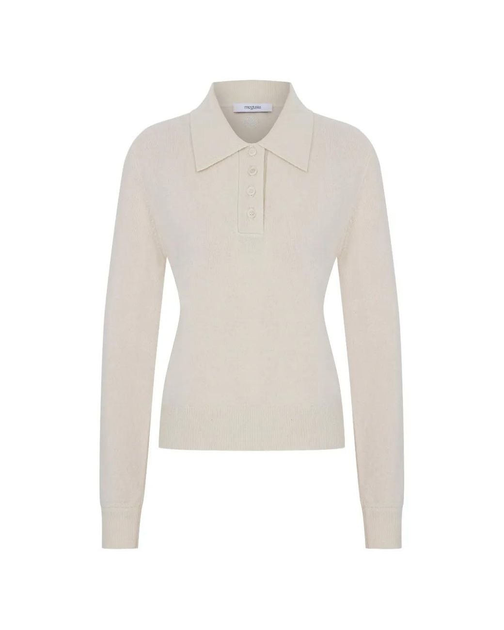 MEGUSTA White Pull Oversize À Col Polo