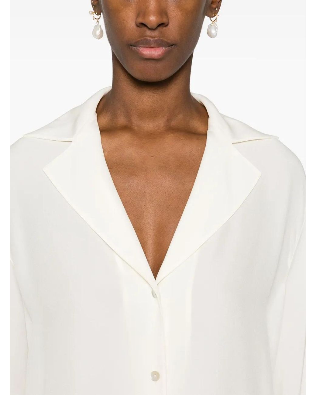 Vince White Semi-Sheer Silk Shirt