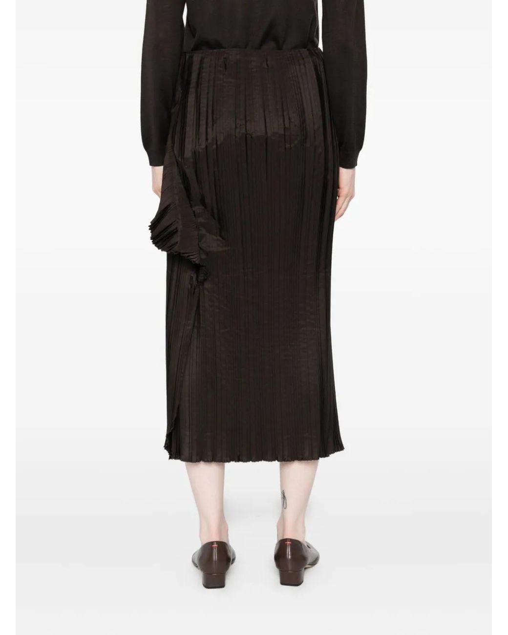 Liviana Conti Black Plissé Skirt