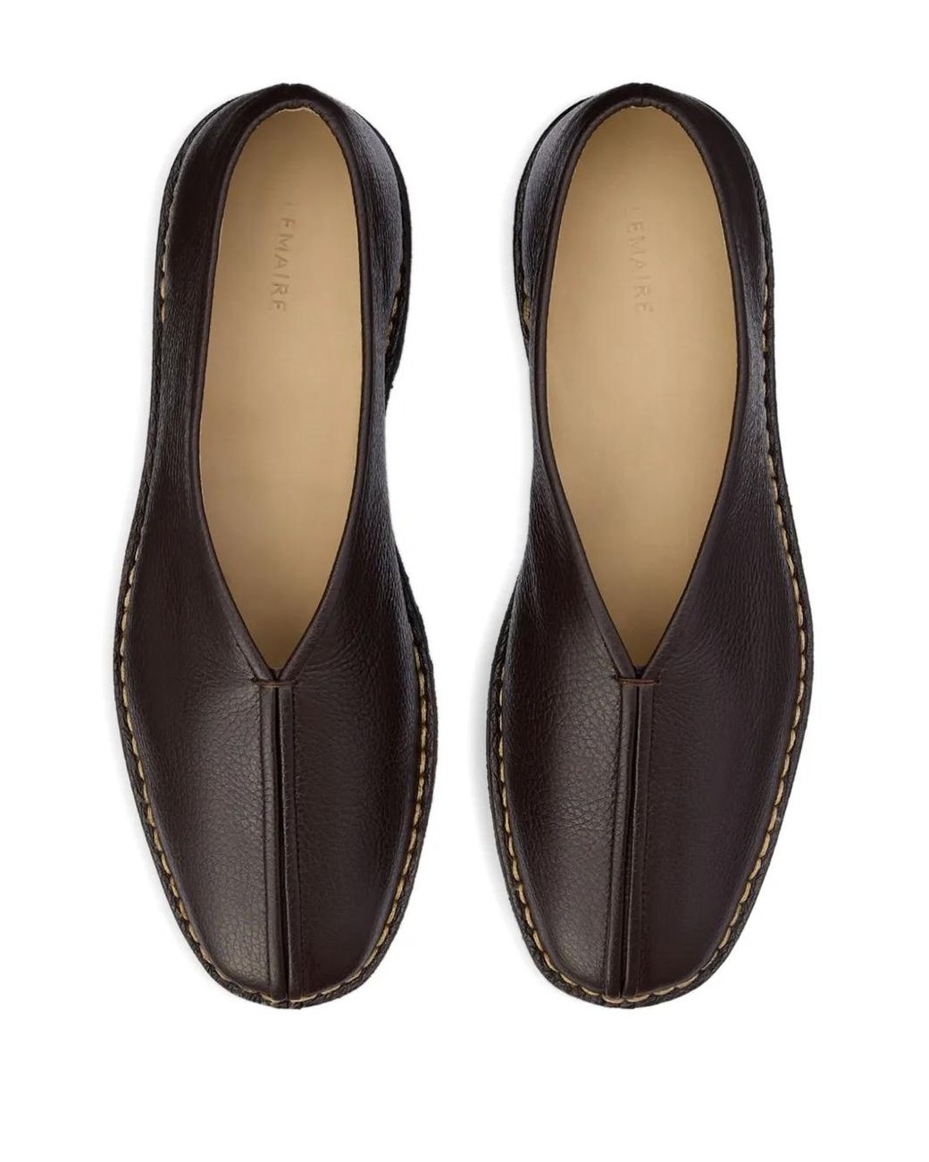 Lemaire Piped Square-Toe Loafers in Brown for Men | Lyst