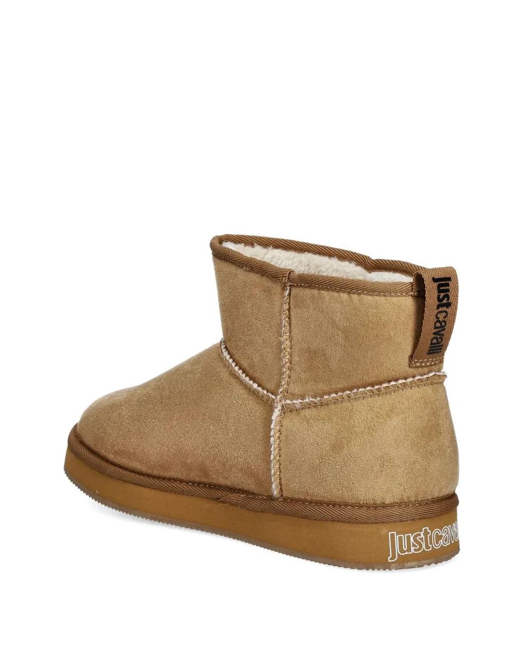 Just Cavalli Brown Pull-Tab Ankle Boots