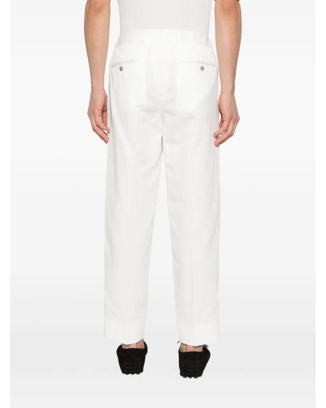 Briglia 1949 White Pleated Trousers for men