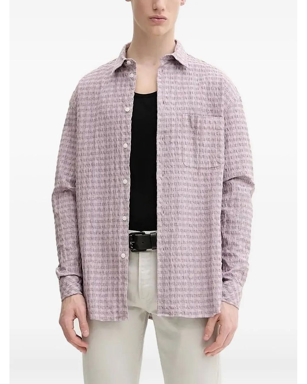 Camisa Texturizada A Cuadros Gingham Samsøe & Samsøe de hombre de color Purple