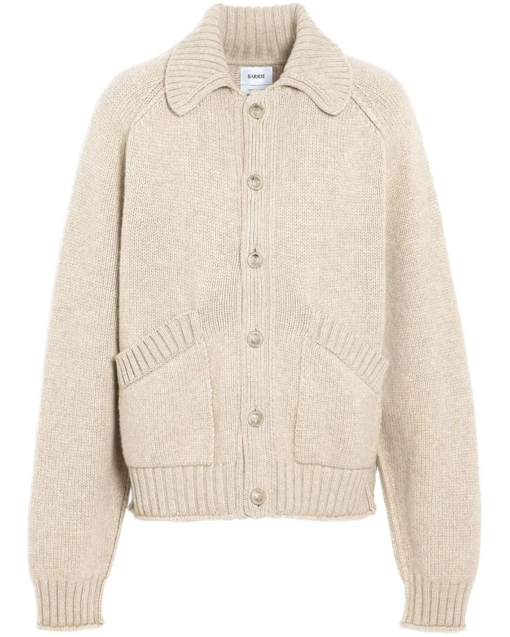 Barrie Natural Chunky-Knit Cashmere Cardigan for men
