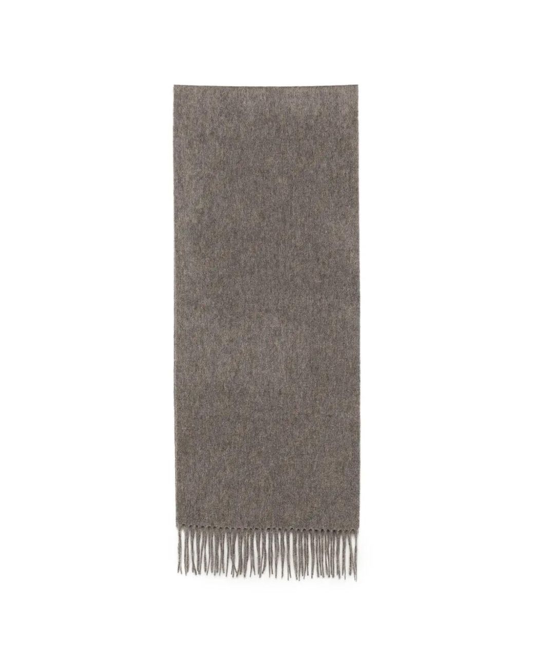 N.Peal Cashmere Gray Écharpe Frangée À Design Tissé