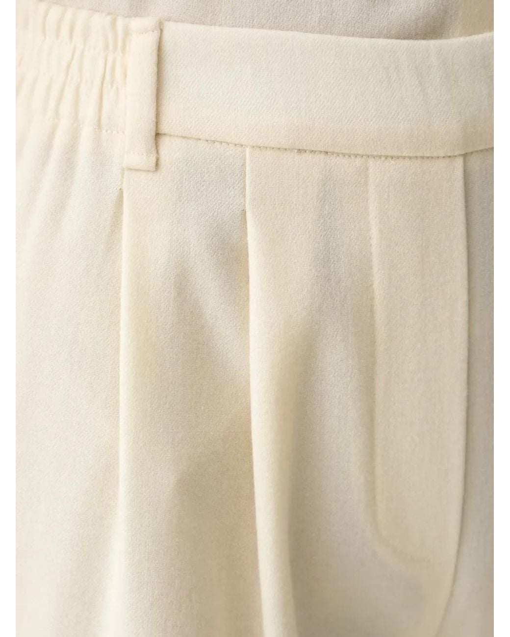 Ermanno Scervino Natural Pleated Wide-Leg Trousers