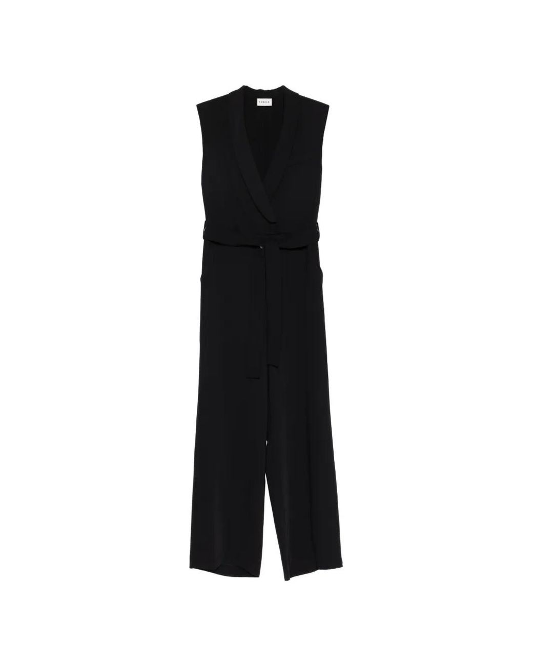 P.A.R.O.S.H. Black V-Neck Jumpsuit