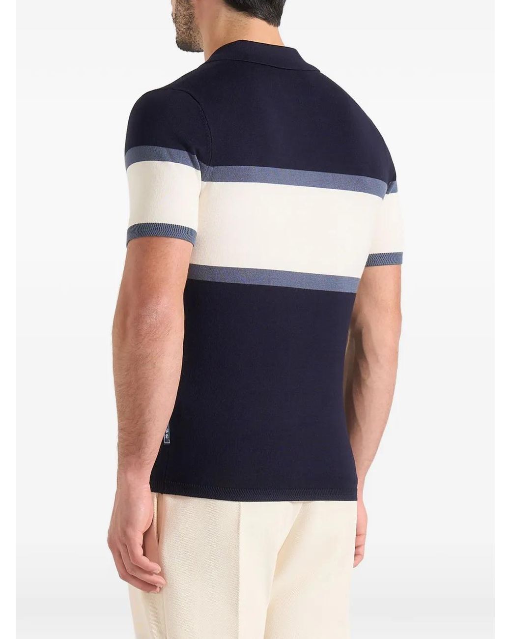 Manière De Voir Blue Enzo Colour-Block T-Shirt for men
