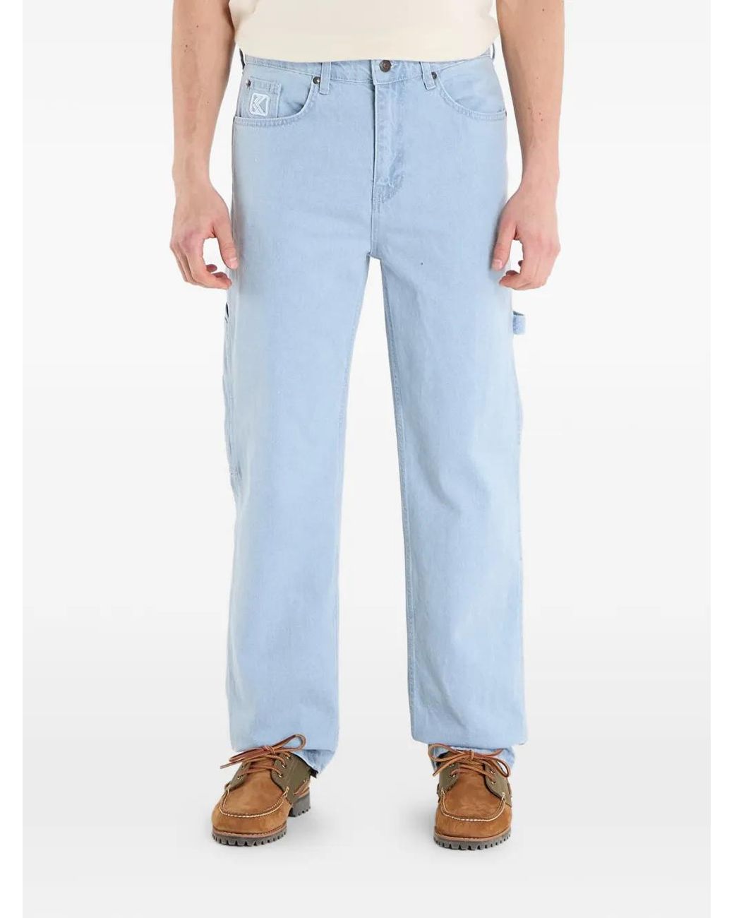 Karlkani Blue Logo-Embroidered Jeans for men