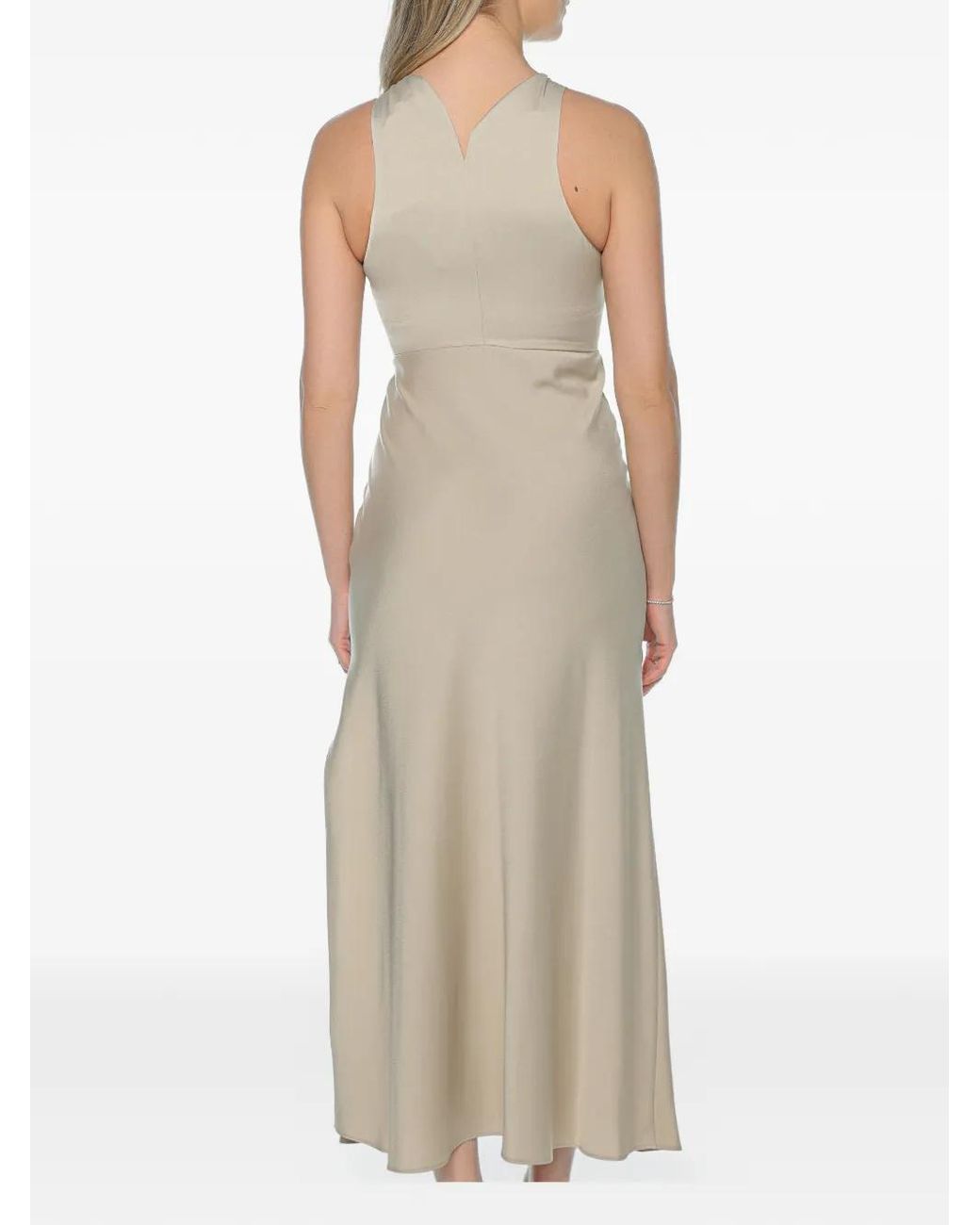 ARMANI EXCHANGE Natural Chain-Detail Side-Slit Dress
