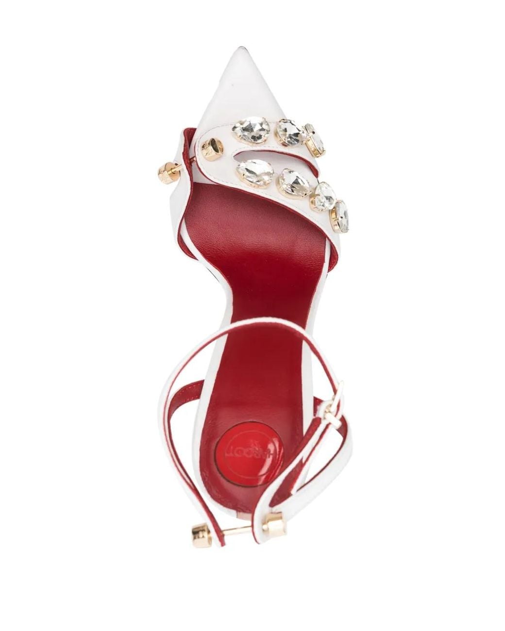 HARDOT White Booty 120Mm Crystal-Embellished Sandals