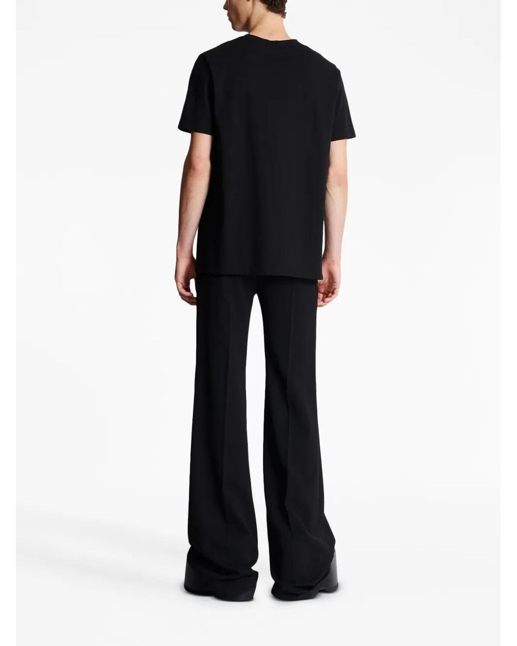Balmain Black Embroidered-Logo Short-Sleeve T-Shirt for men