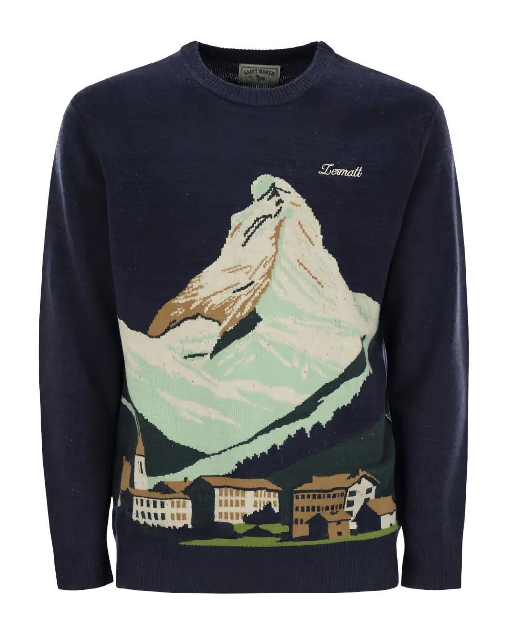 Mc2 Saint Barth Blue Heron C Mountain Graphic Sweater for men