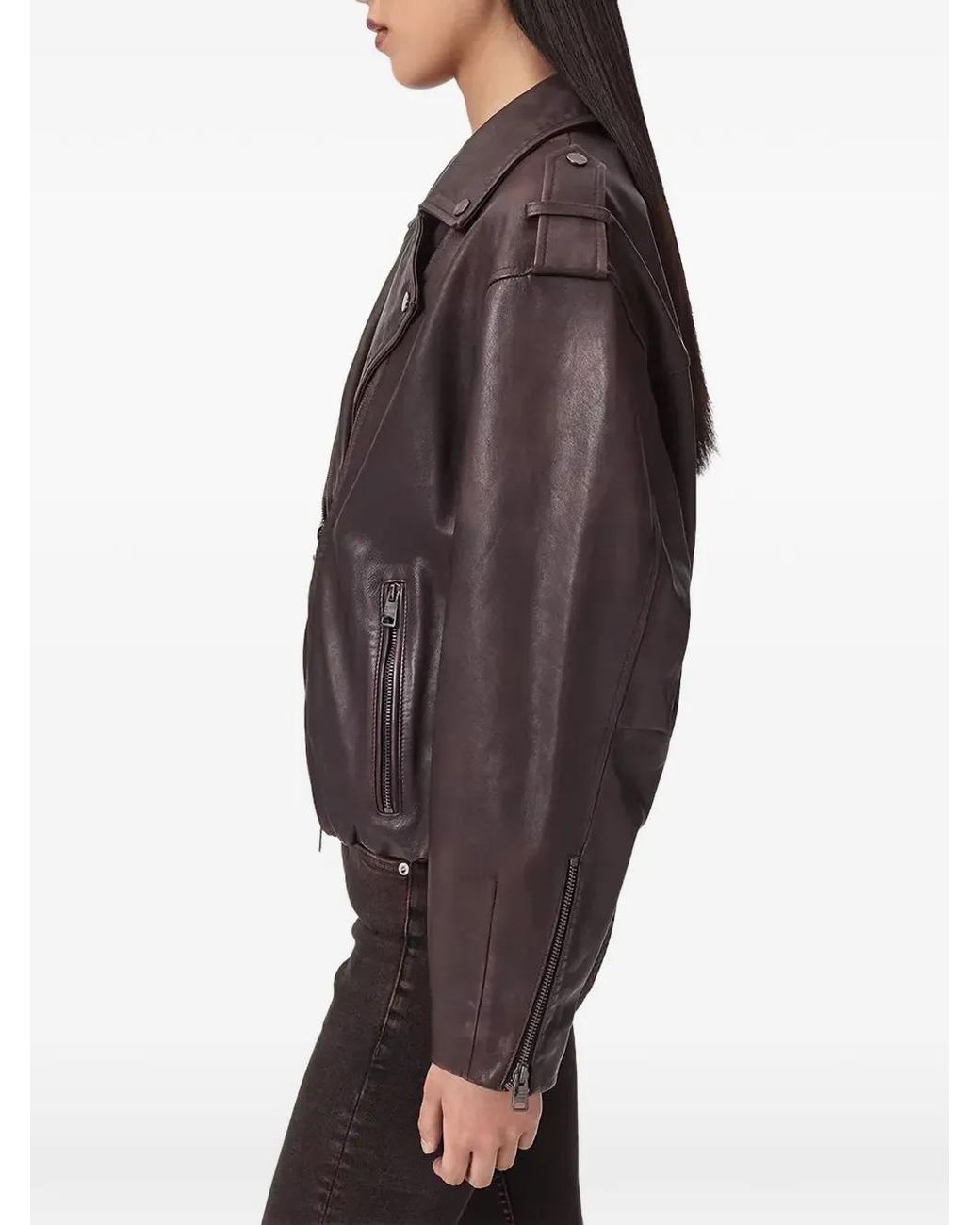 AllSaints Black Samina Leather Biker Jacket