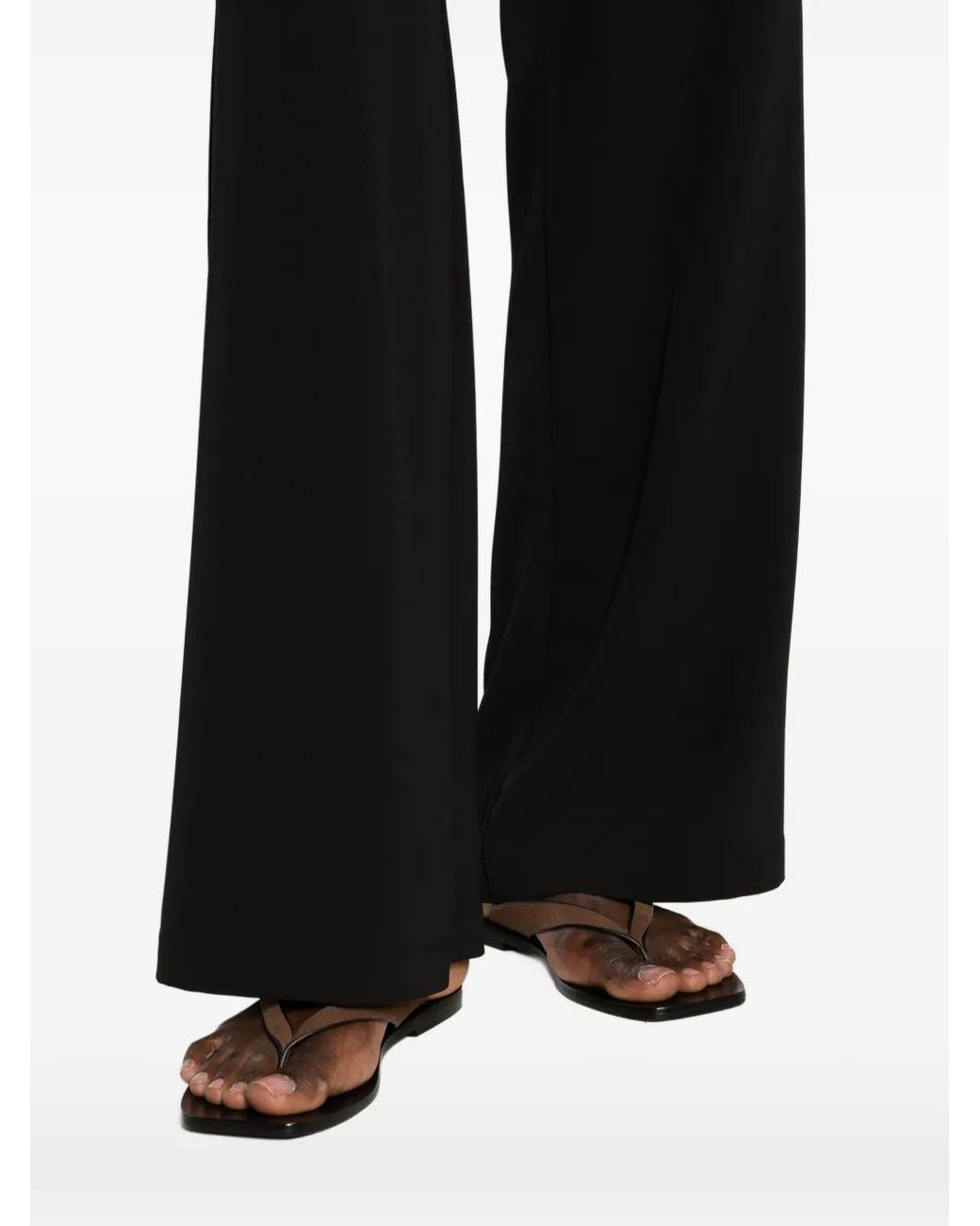 Please Black Elasticated-Waist Wide-Leg Trousers