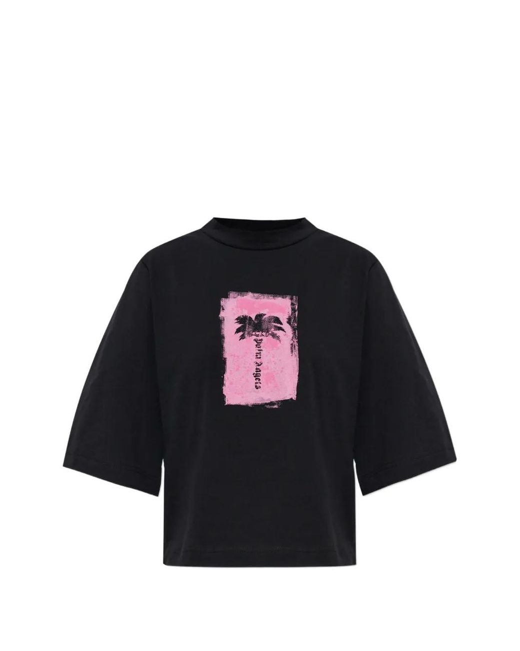 Palm Angels Black Palm-Print T-Shirt