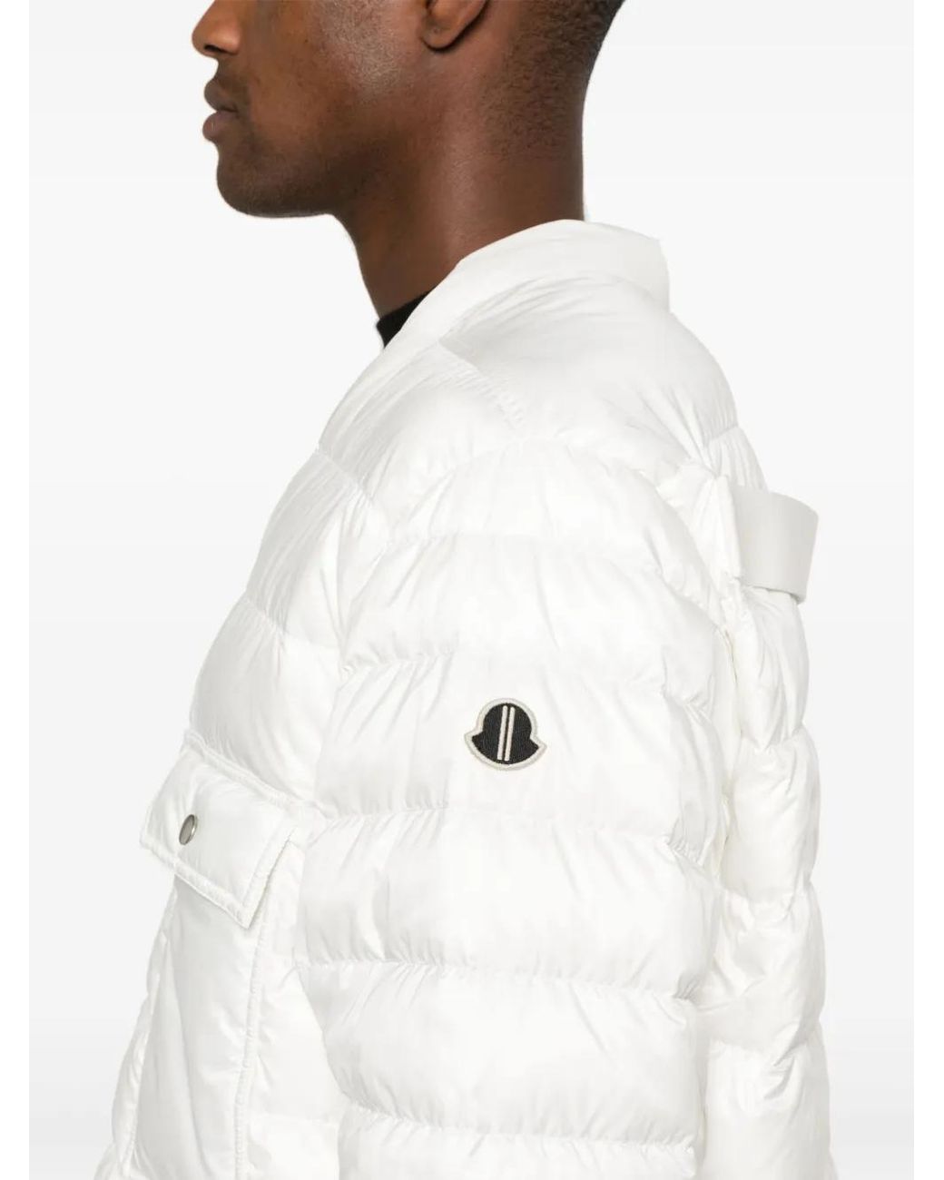 Moncler White Rick Owens 'Outershirt' Down Jacket
