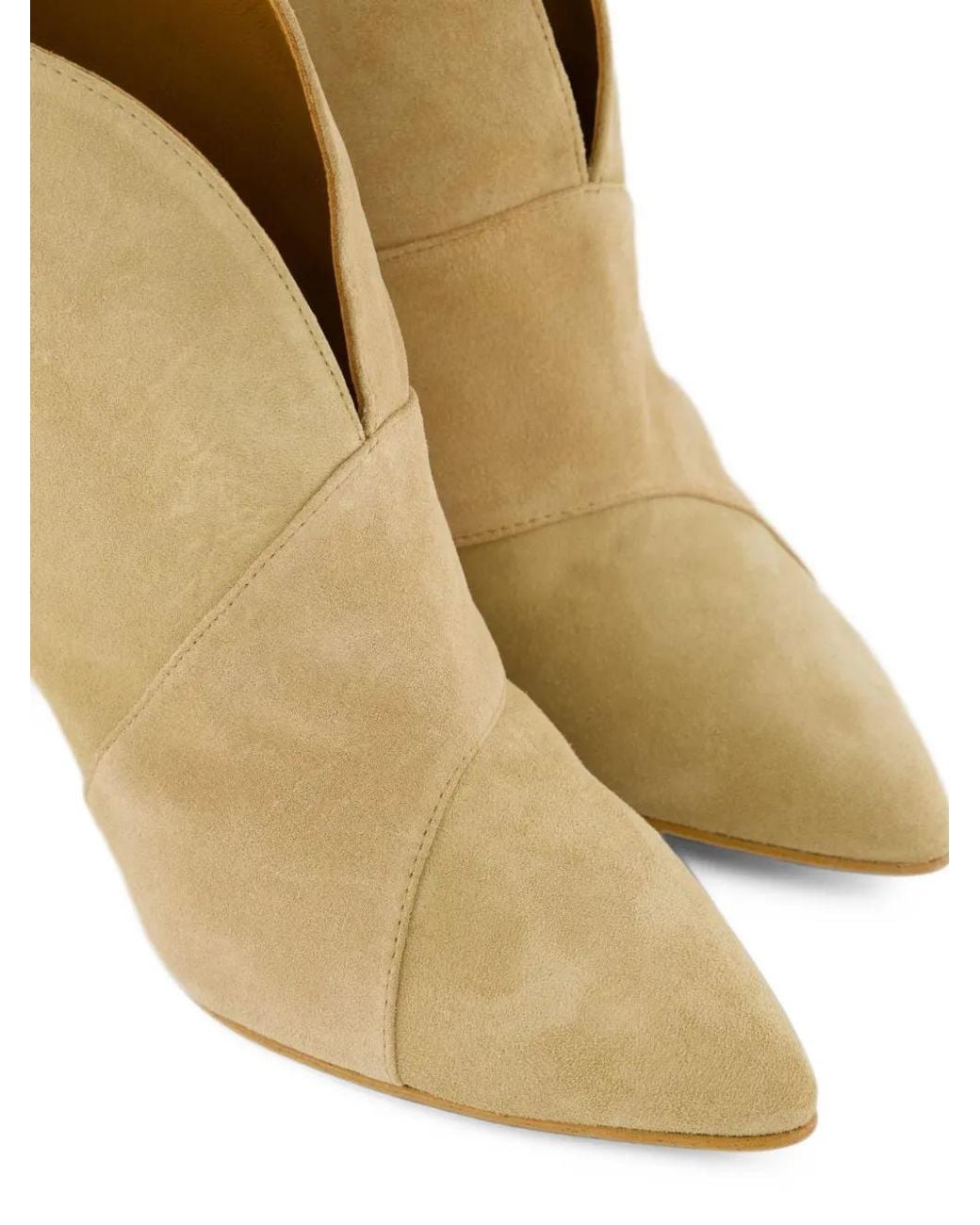 Toral Shoes Natural Suede Pointed-Toe Ankle Boots