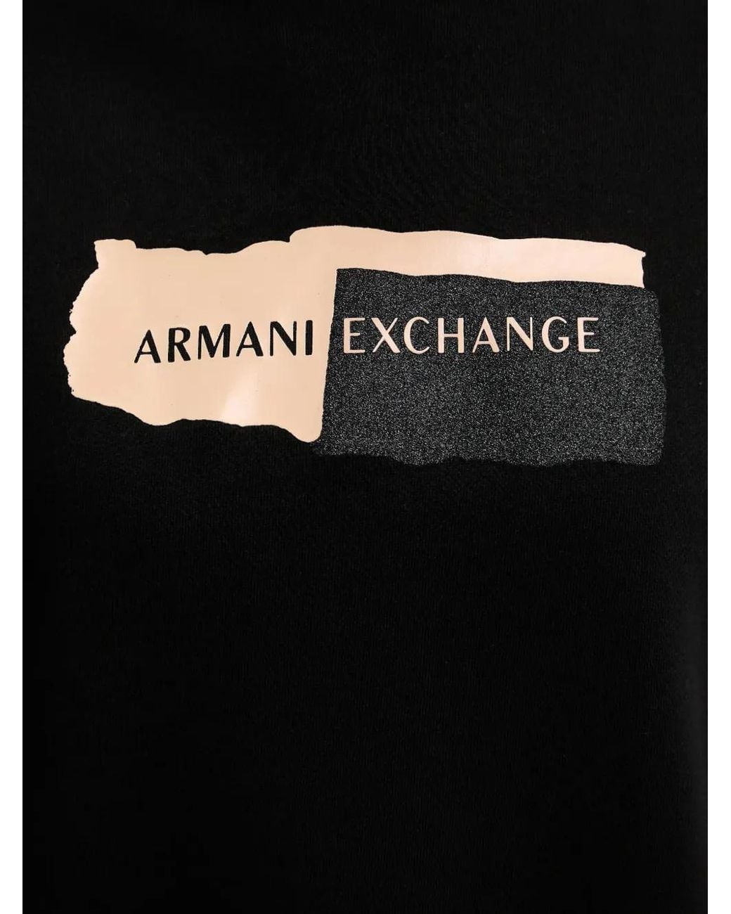 ARMANI EXCHANGE Black Print Mock-Neck Sweatshirt