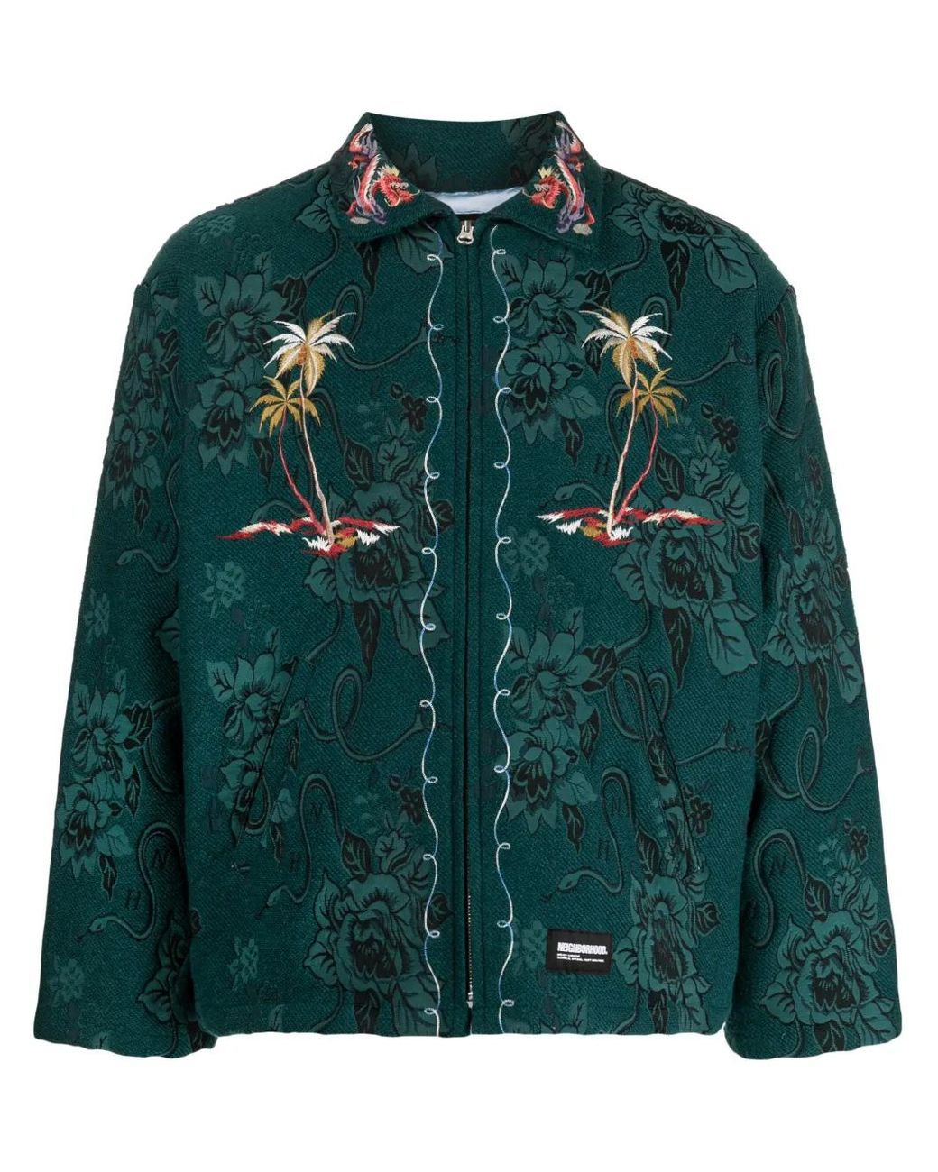 Neighborhood Green Souvenir Jacquard Shirt Jacket for men