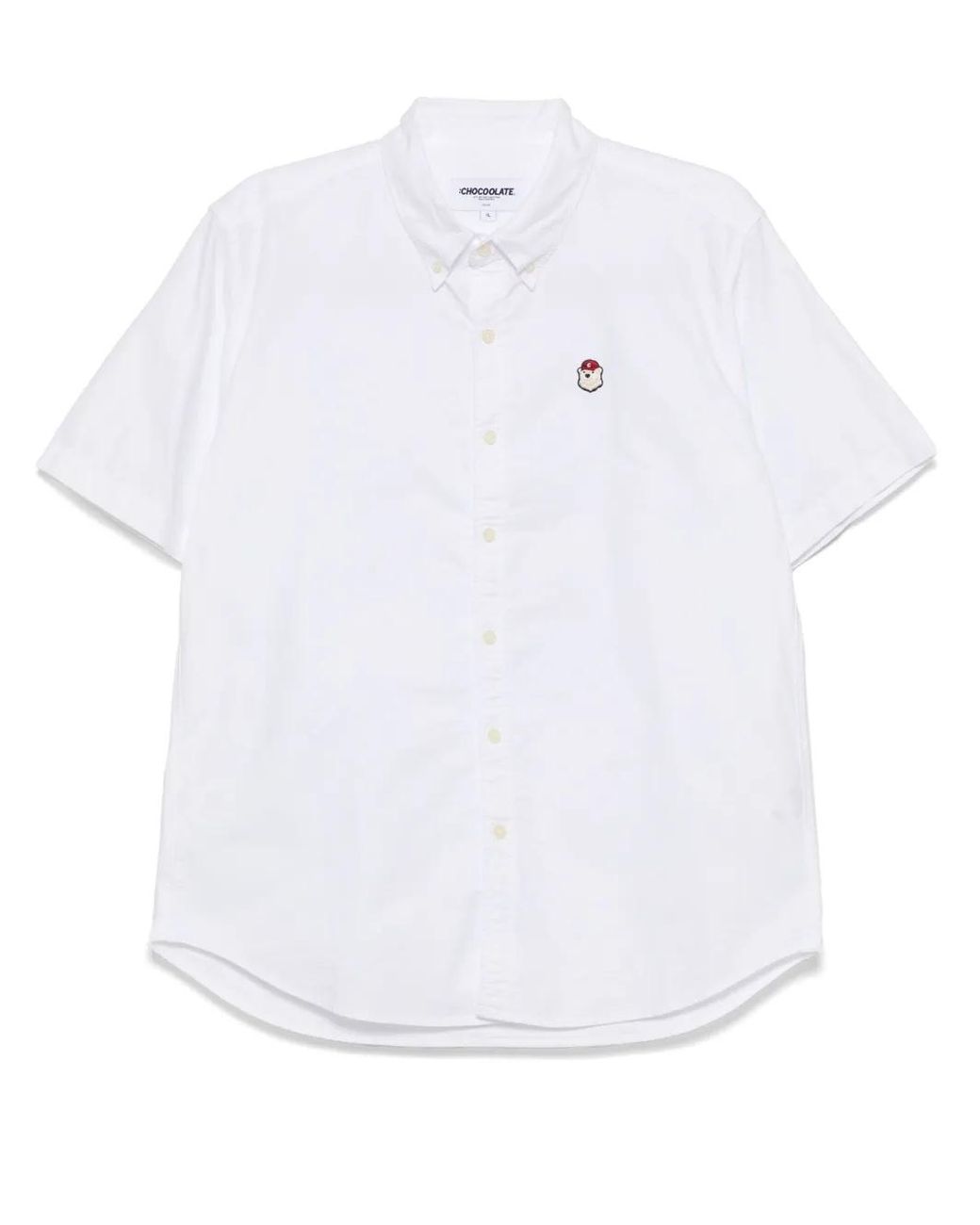 Chocoolate White Logo-Patch Shirt for men