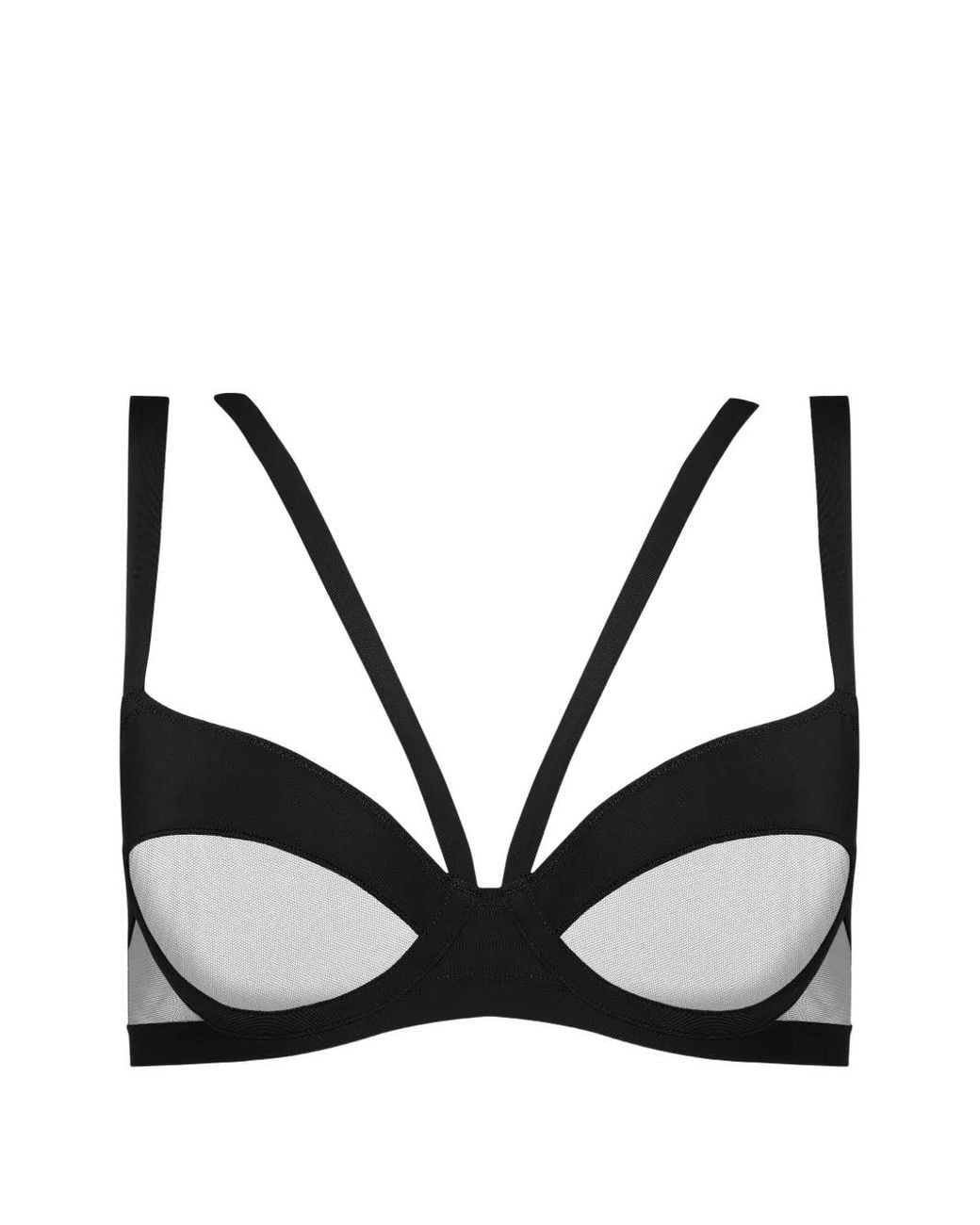 Maison Close Black Pure Tentation Balconette Harness Bra