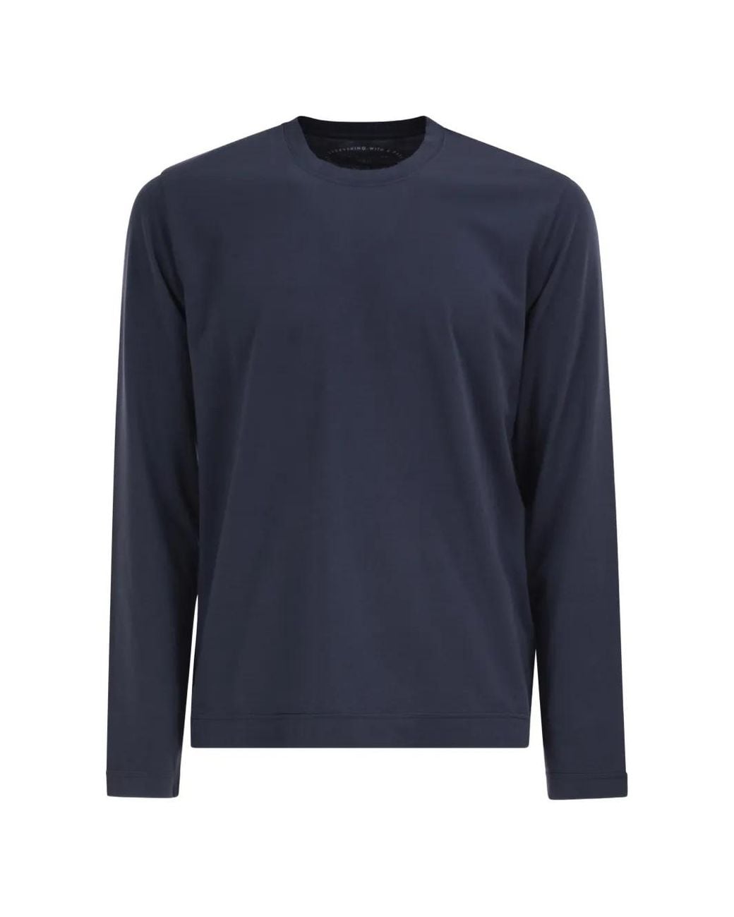 Fedeli Blue Long-Sleeve T-Shirt for men