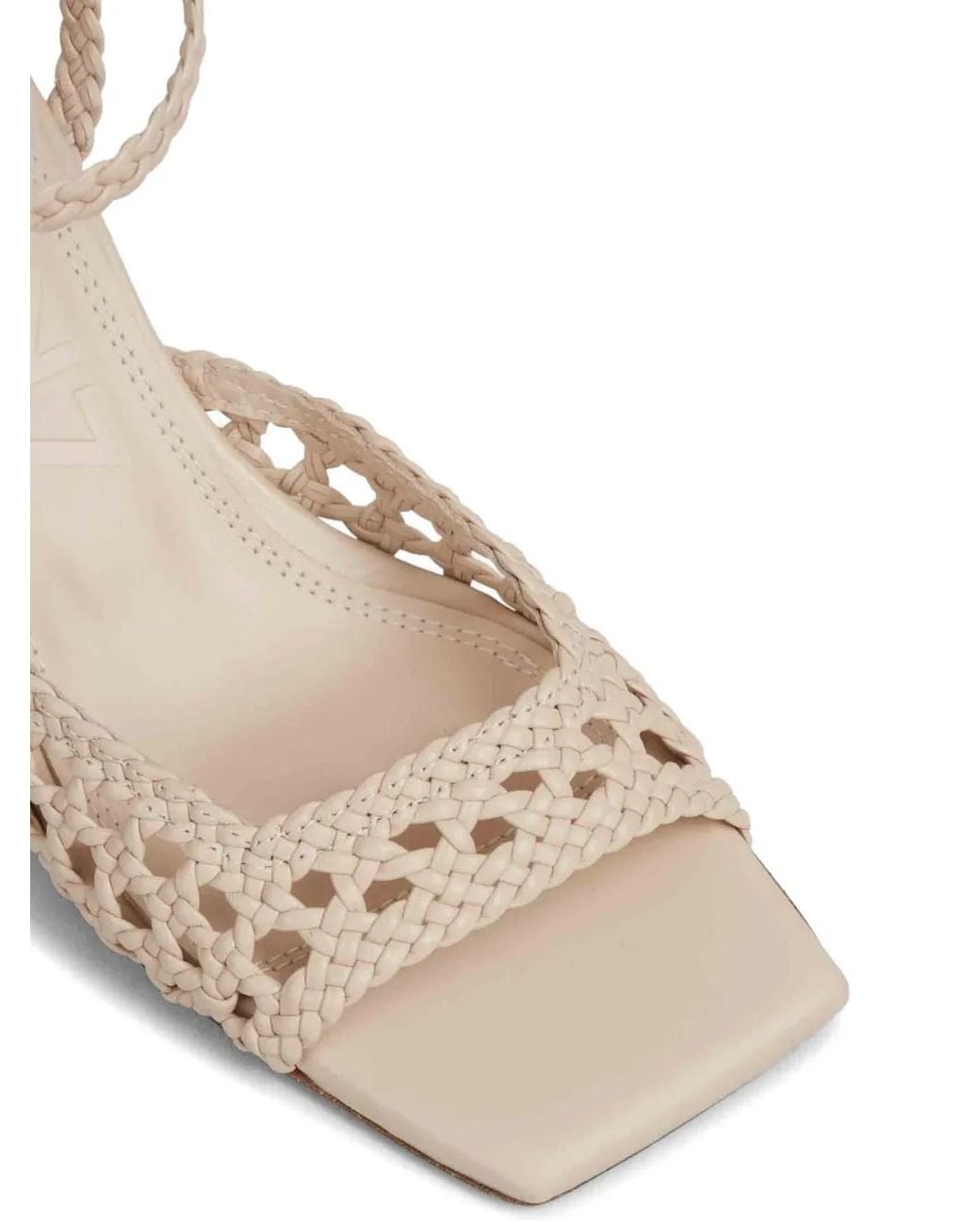 Souliers Martinez White Woven Sandals