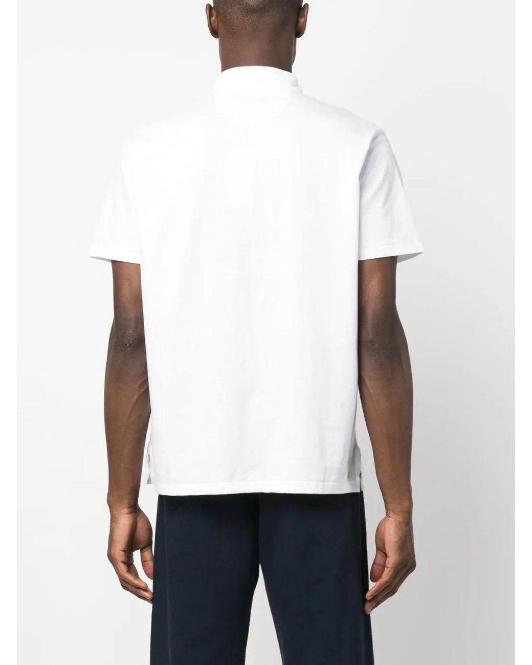 Polo Ralph Lauren White Embroidered-Logo Short-Sleeve Polo Shirt for men
