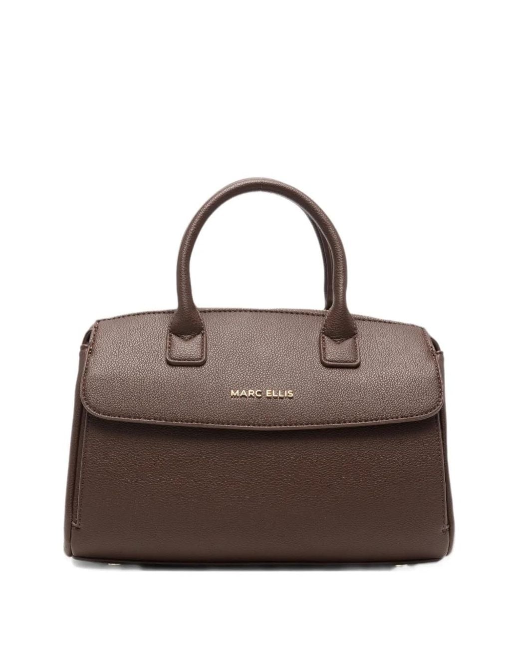 Marc Ellis Brown Alysa Logo-Plaque Pebbled-Effect Tote Bag