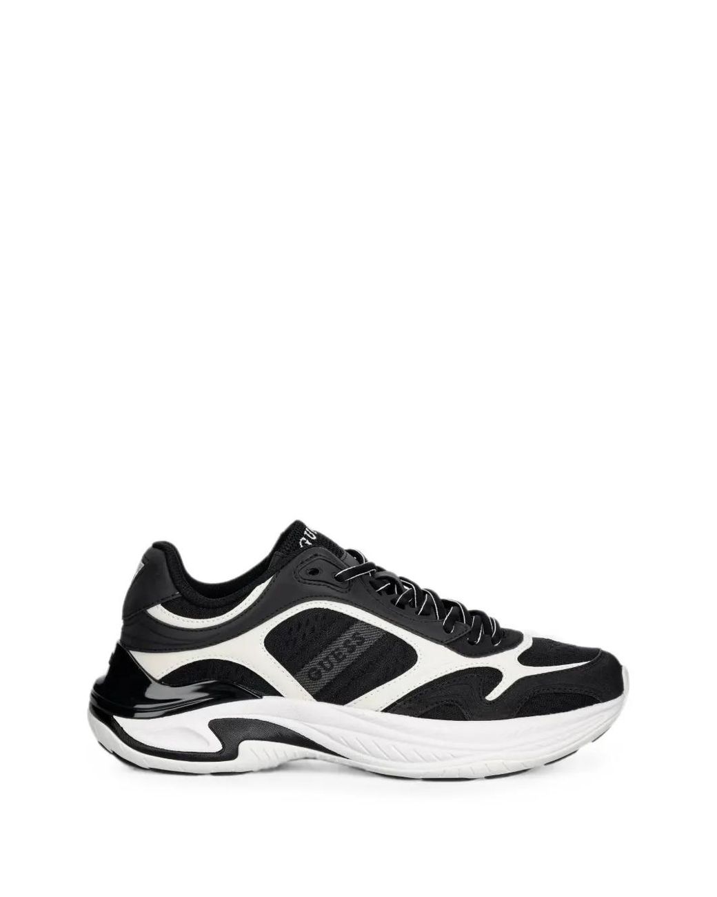 Guess Black Squan Panelled Lace-Up Sneakers for men