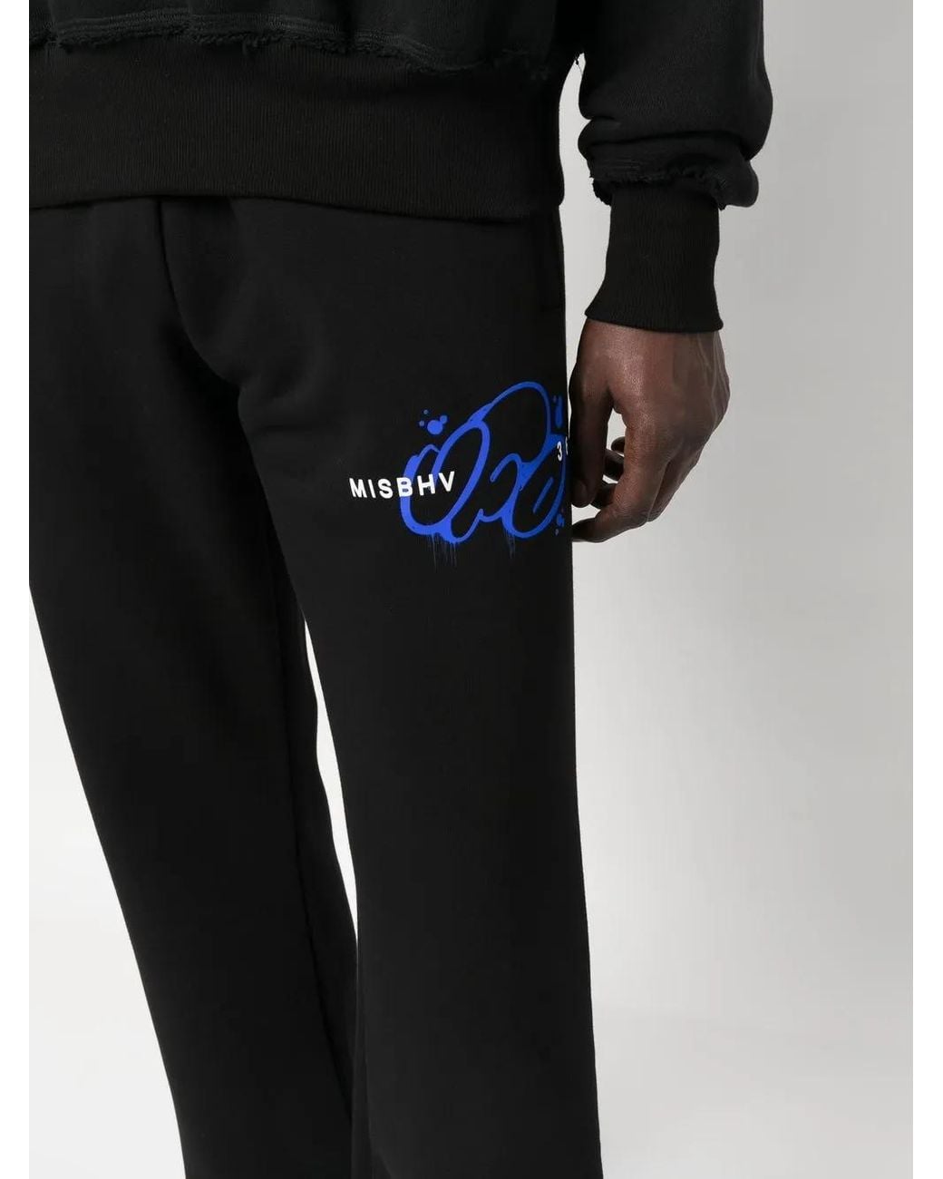 M I S B H V Black X Ufo361 Logo-Print Track Pants for men
