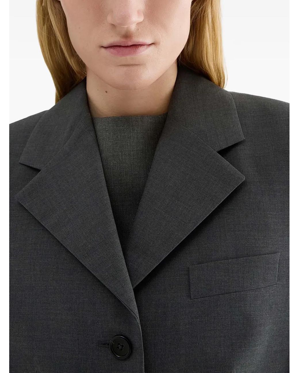 Jil Sander Black Poplin Wool Blazer