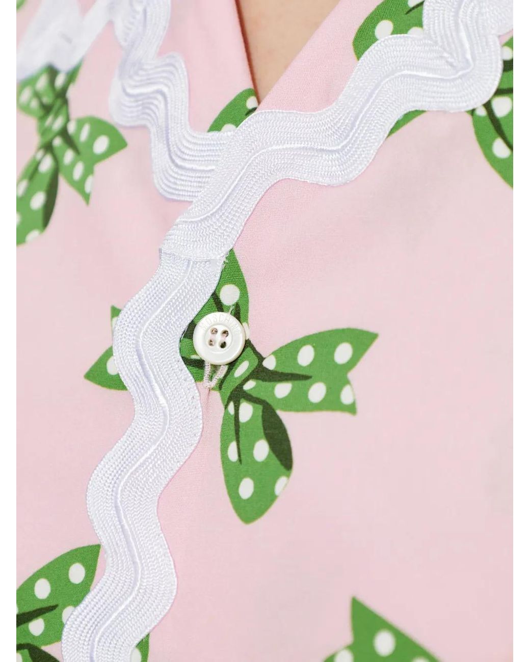 Moschino White Bow-Print Short-Sleeve Shirt