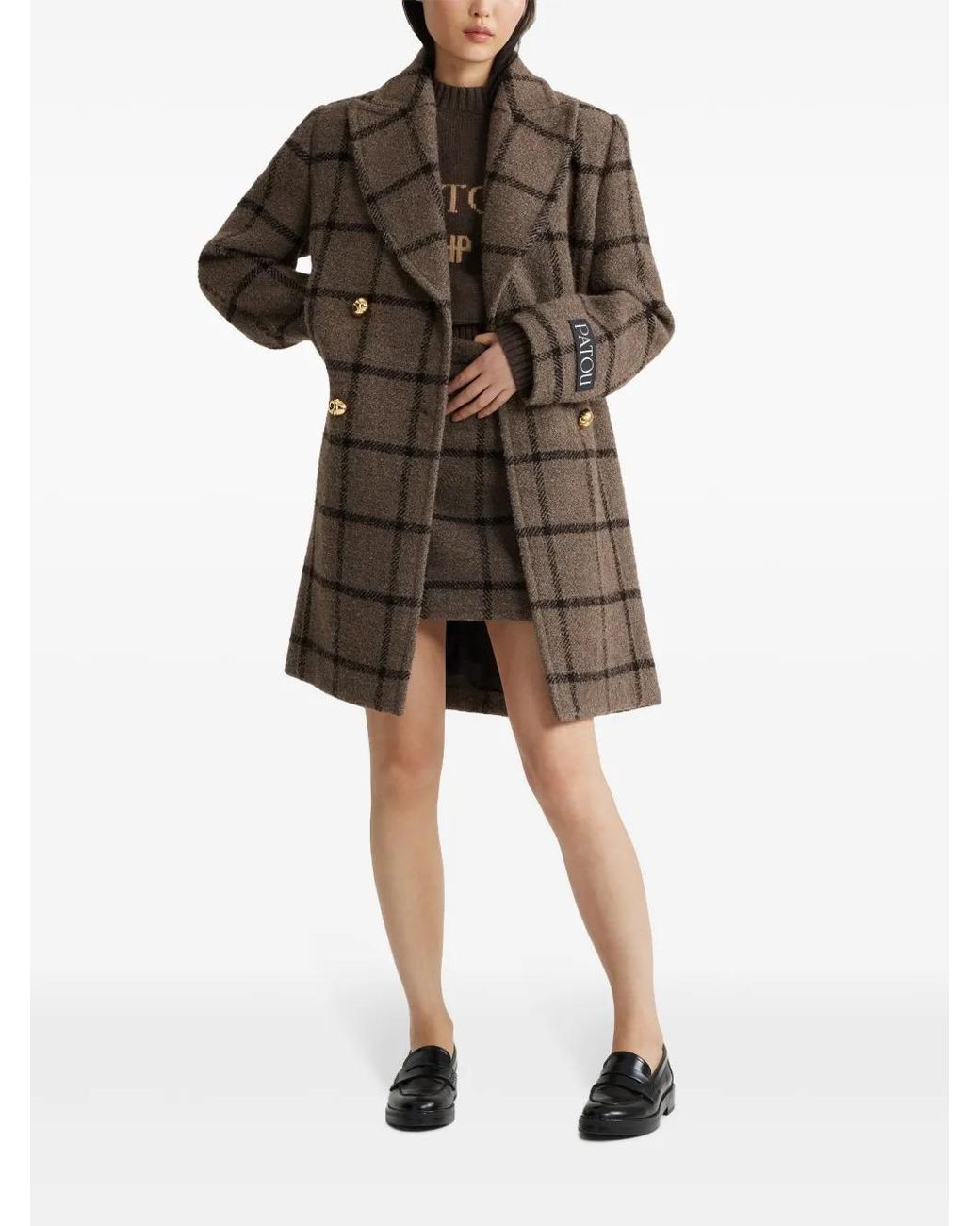 Patou Brown Double-Breasted Coat
