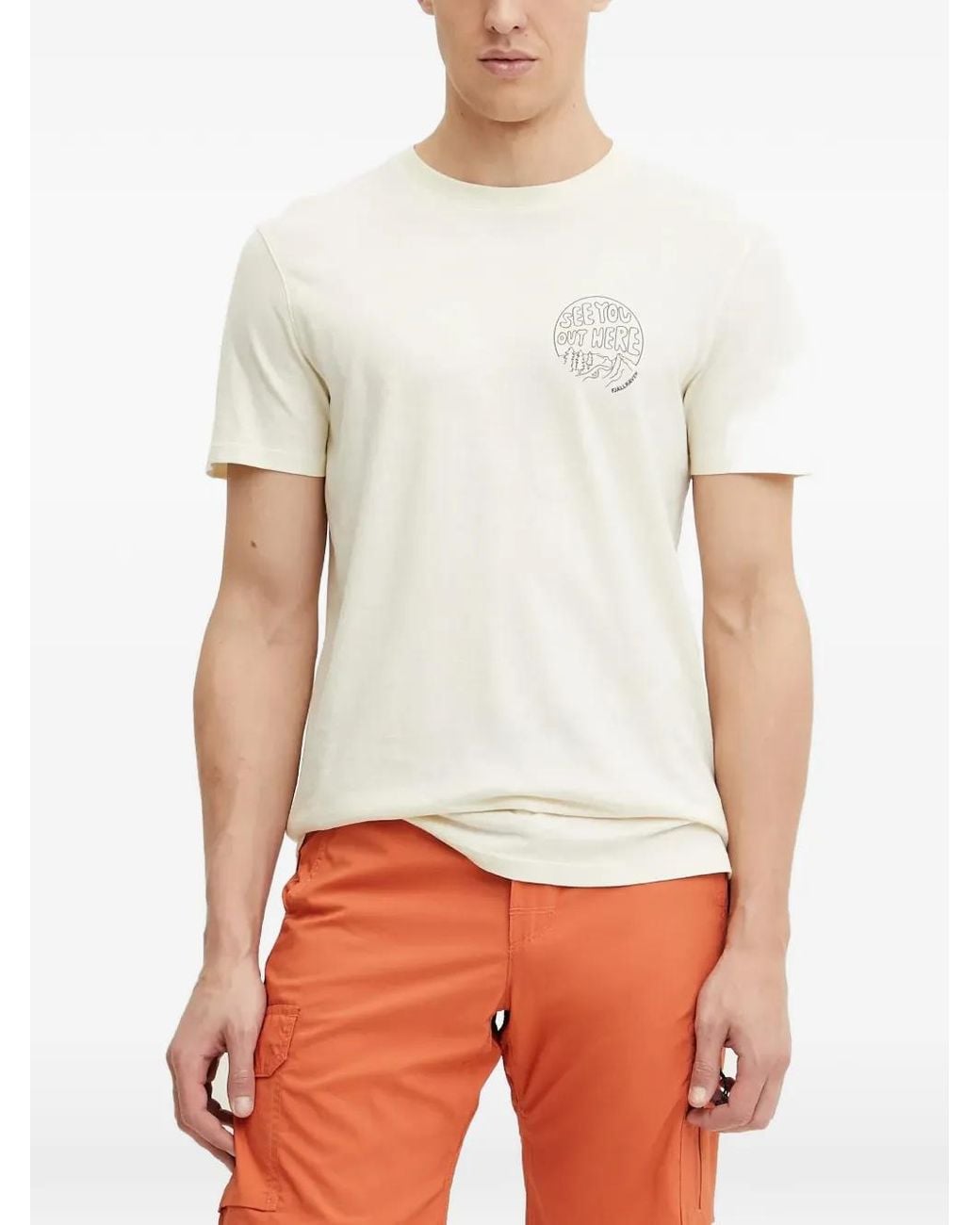 Fjallraven White Graphic T-Shirt for men
