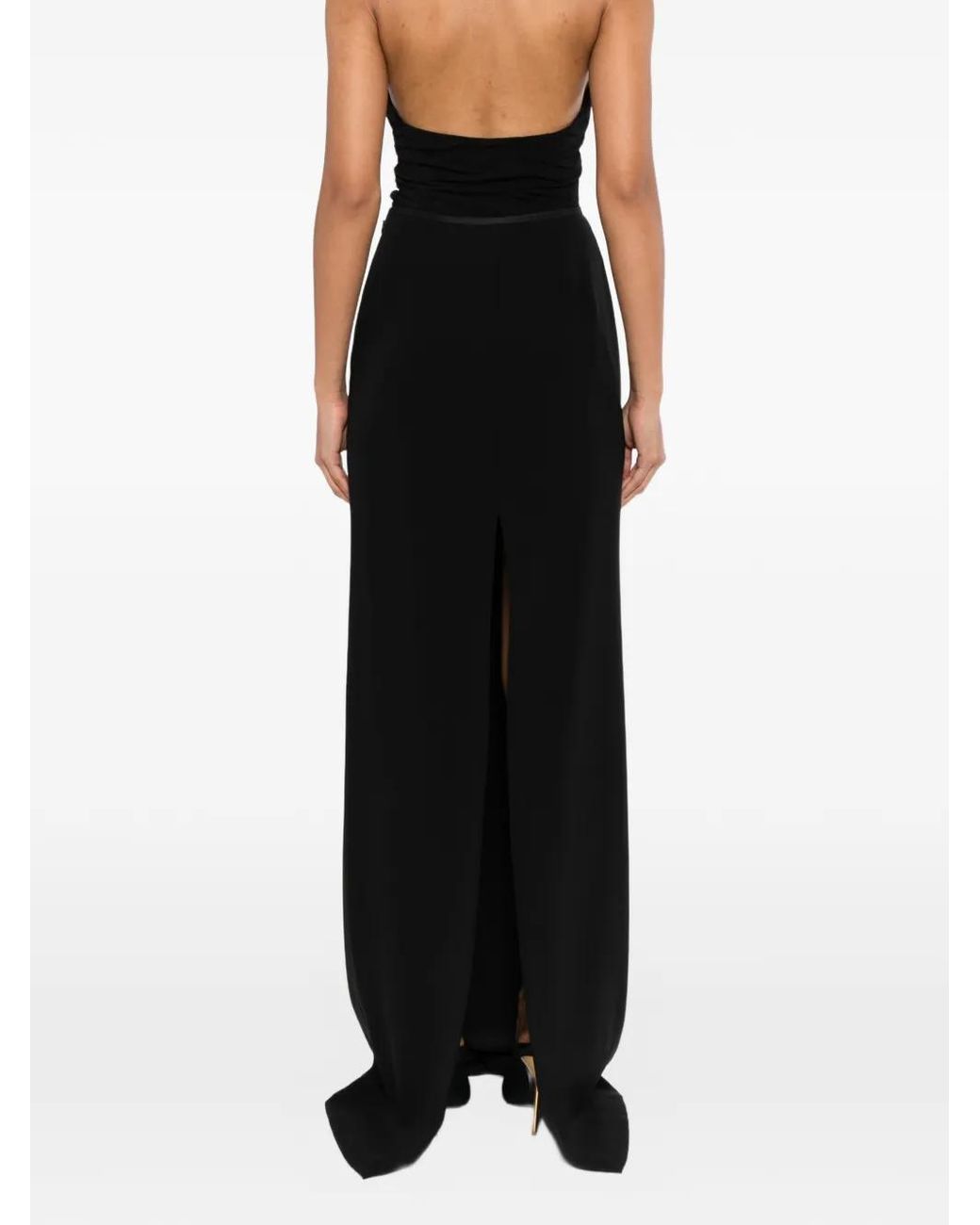 Tom Ford Black Silk Crepe High-Waisted Skirt
