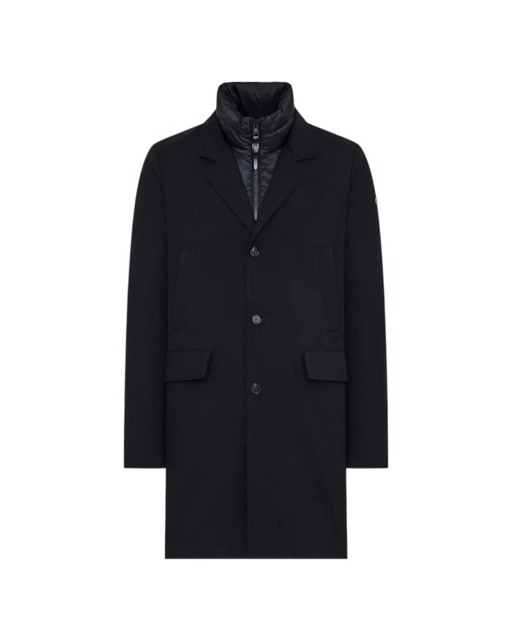 DUNO Black Spencer Detachable-Gilet Padded Coat for men