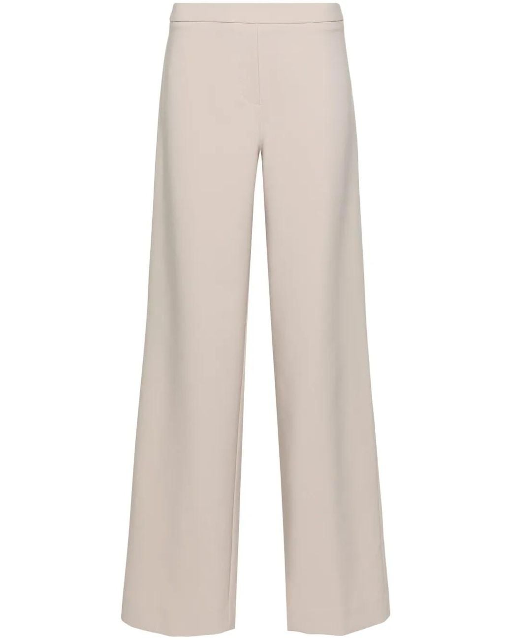 D.exterior White Mid-Rise Straight-Leg Trousers