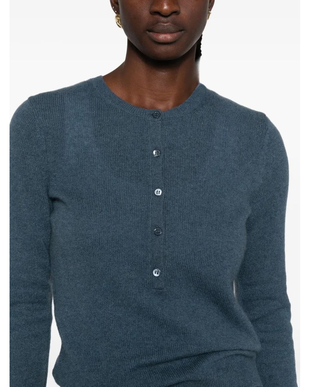 Doen Blue Heath Buttoned Sweater