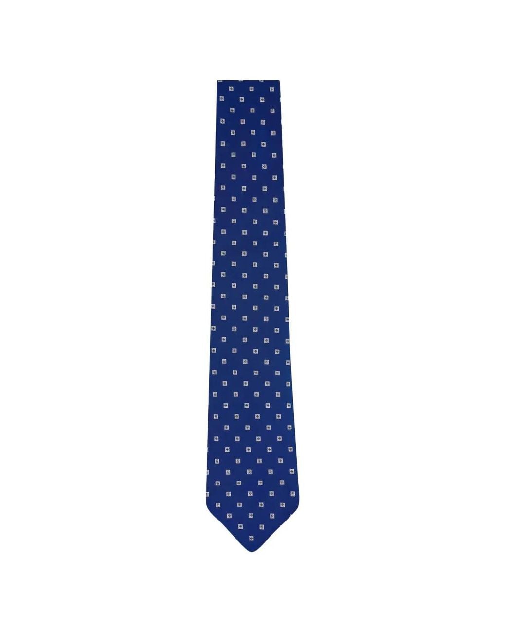 Kiton Blue Geometric-Print Silk Tie for men