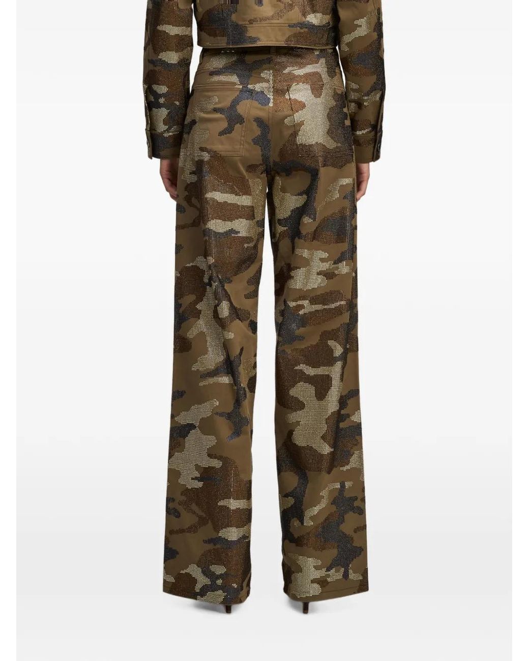 Cinq À Sept Natural Blakely Crystal-Embellished Camouflage Wide-Leg Jeans