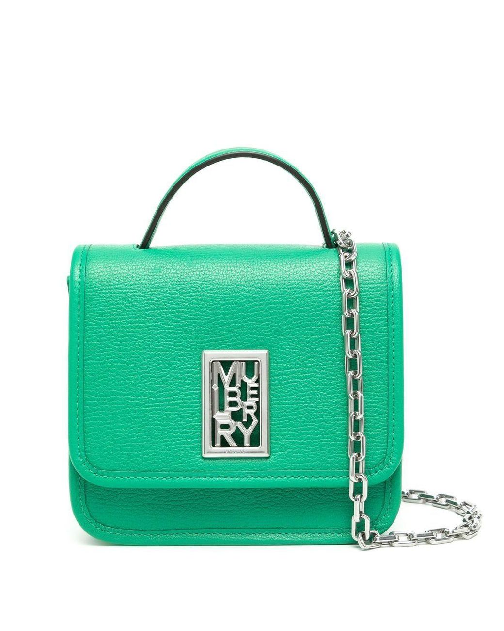 Mulberry Sadie Square Grained-leather Bag in Green | Lyst