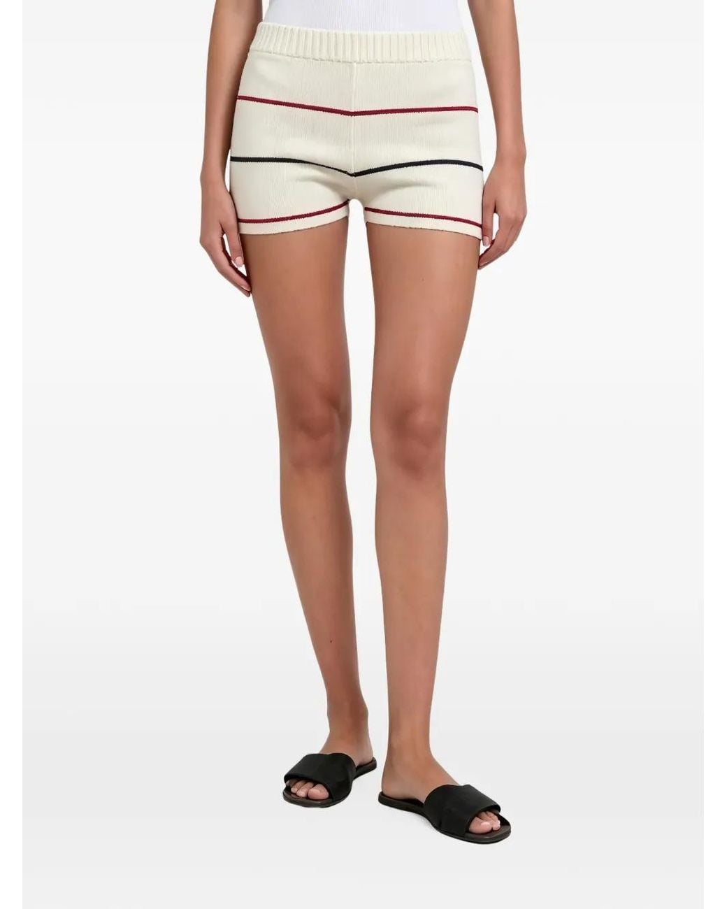 Brunello Cucinelli White Striped Knit Shorts