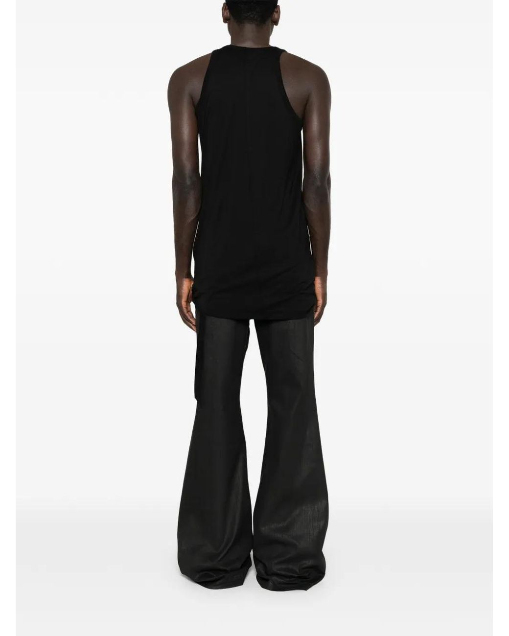 Rick Owens Black Sleeveless T-Shirt for men