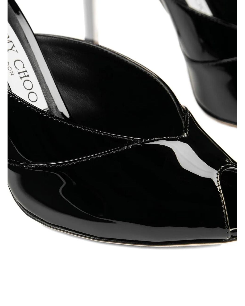 Jimmy Choo Black Brigitte Mule 100 Peep-Toe Mules