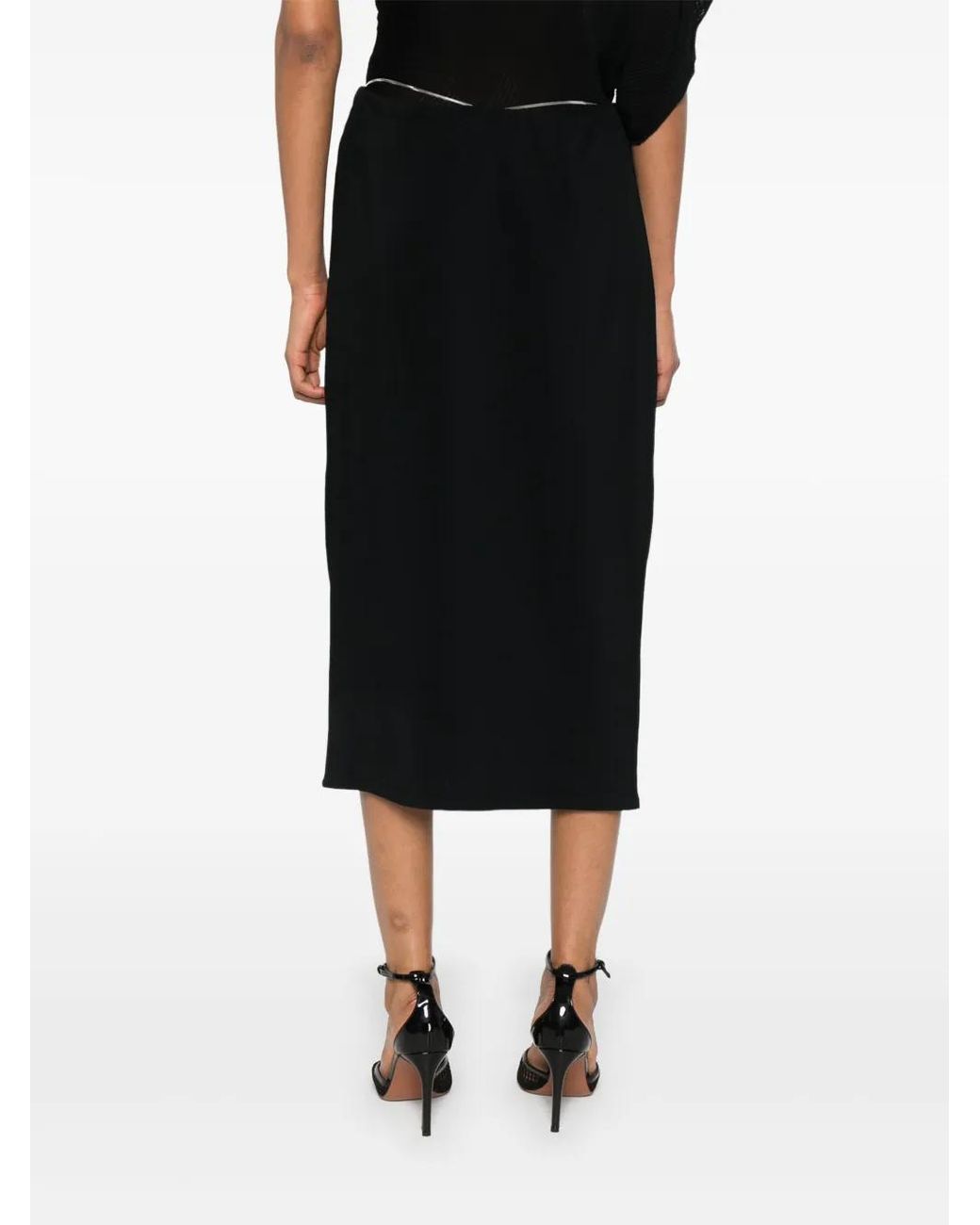 Falda Midi Drapeada Jade Cropper de color Black