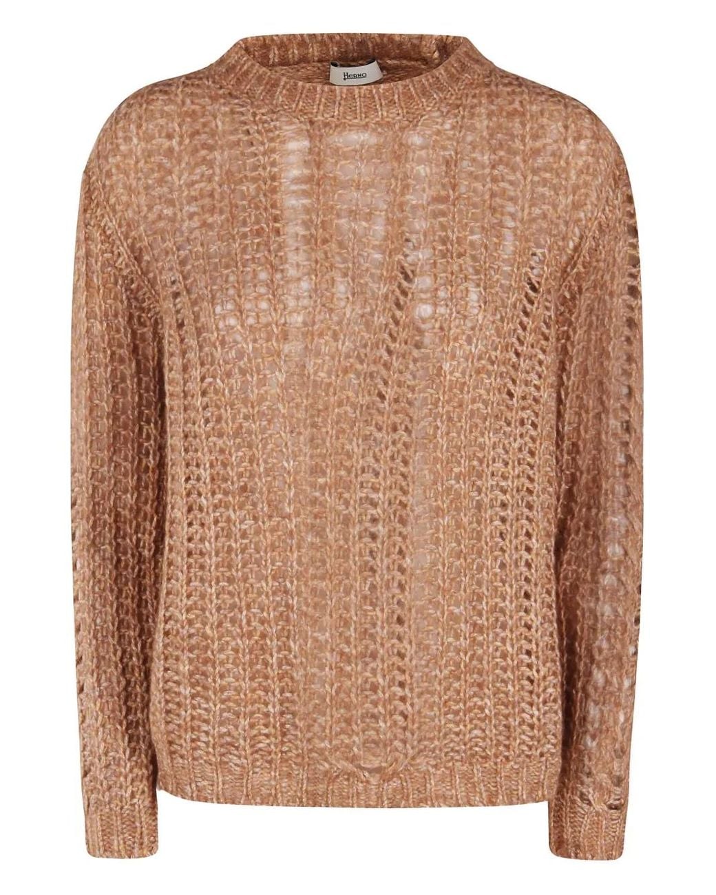 Pull À Design Ajouré Herno en coloris Brown