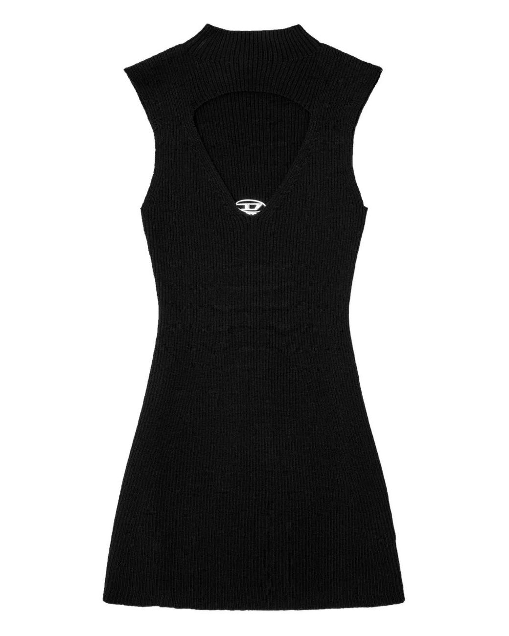DIESEL Black Oloni Wool Short Dress